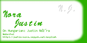 nora justin business card